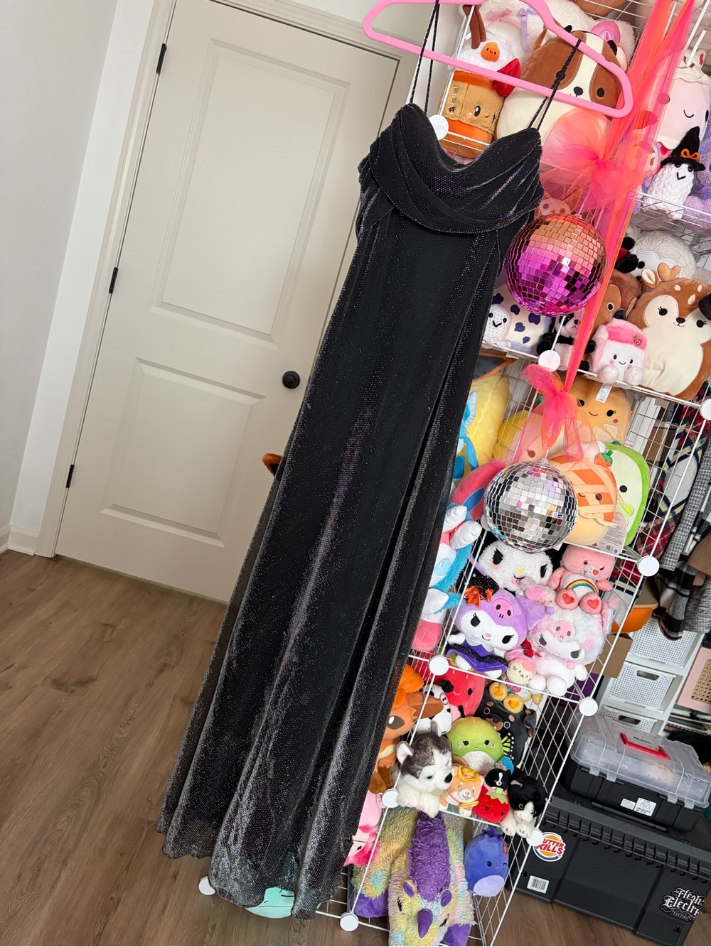 ✨VINTAGE Y2K Betsy & Adam Millennium Collection Black Glitter Evening Gown